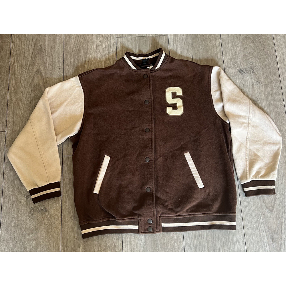 H&M Unisex College Varsity Jacket Classic Letterman Snap Button LettermanSeattle - Picture 2 of 11